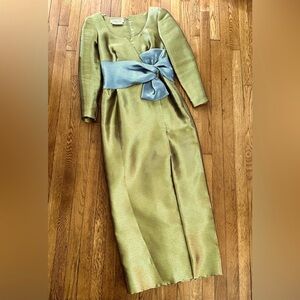 Stanley Platos Martin Ross VINTAGE deadstock gold metallic silver formal gown 10